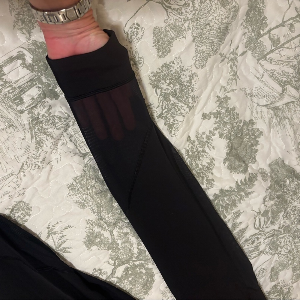 Lululemon sz 8 Black Mesh Leggings tights running yoga gym pilates crossfit - Picture 8 of 14
